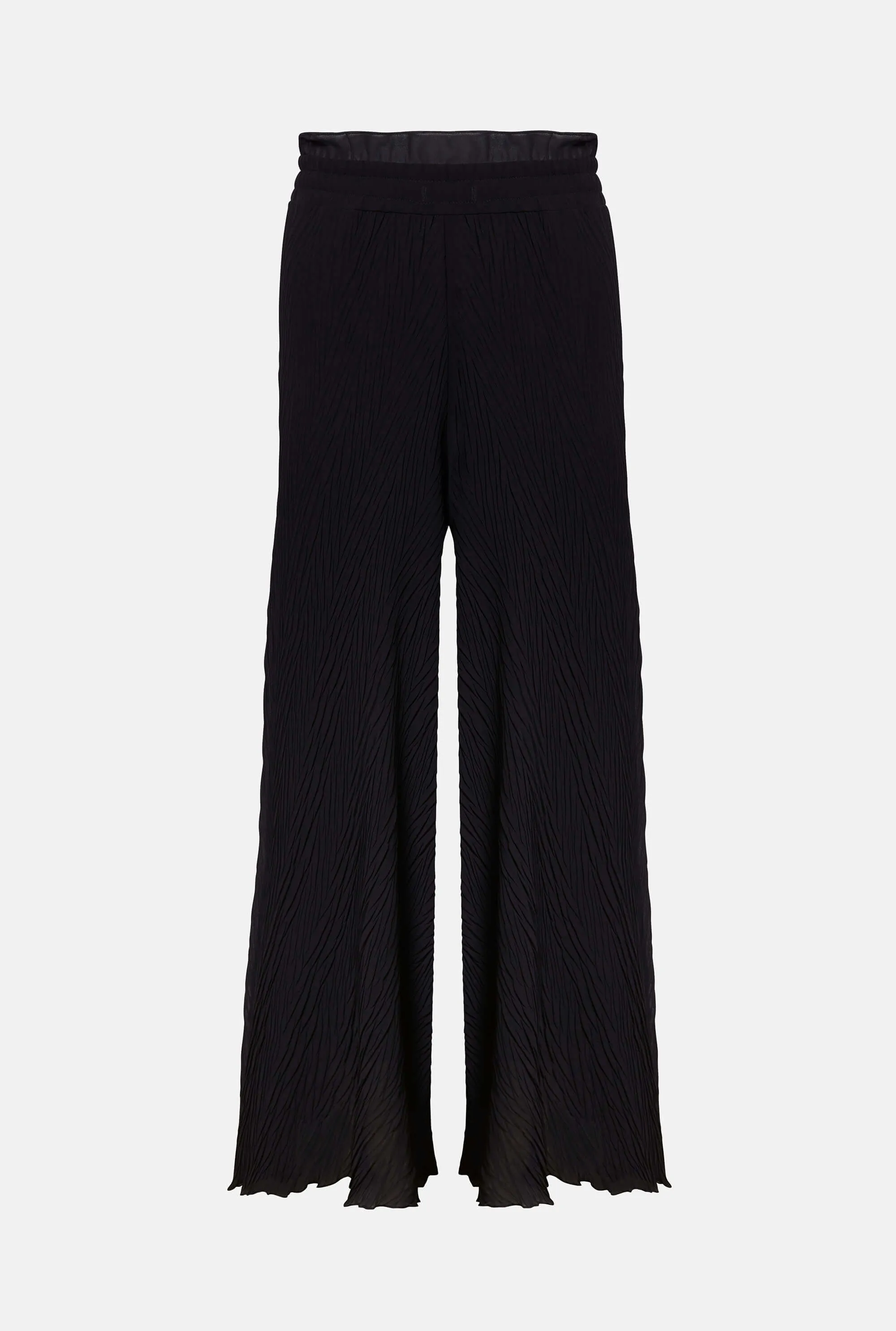 Pleated Cropped Trousers Black