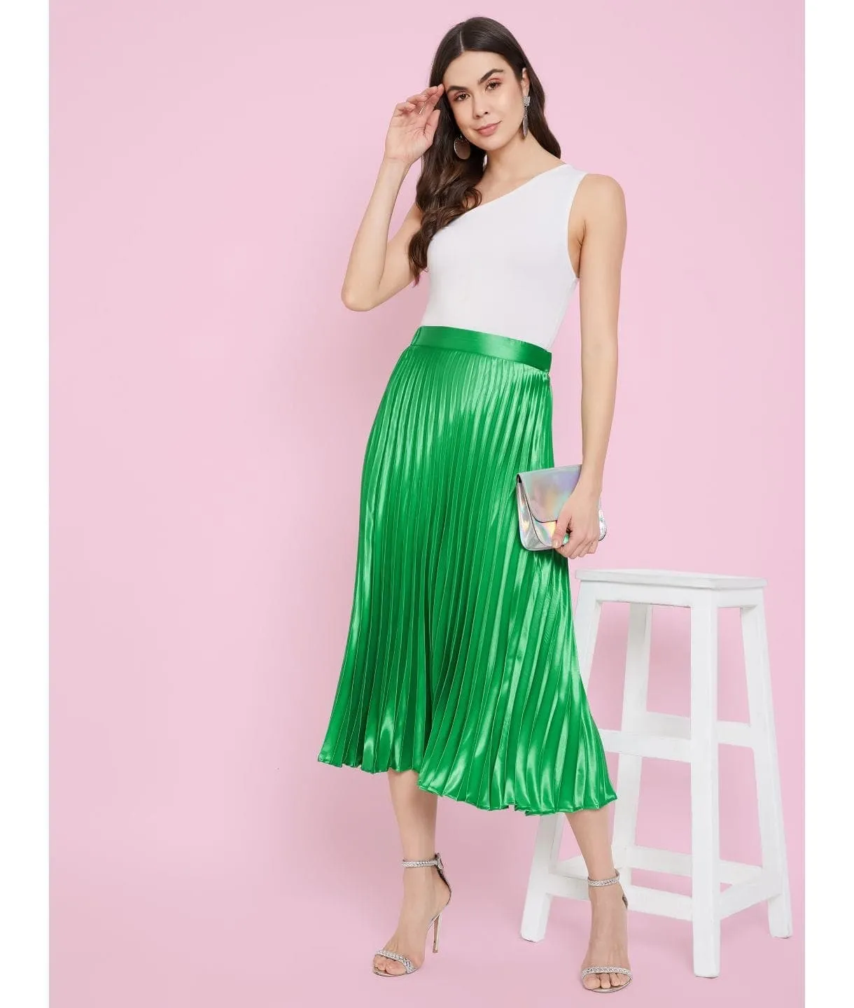 Pleated Midi Skirt