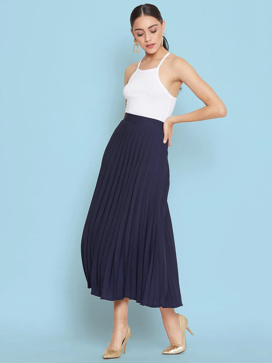 Pleated Midi Skirt