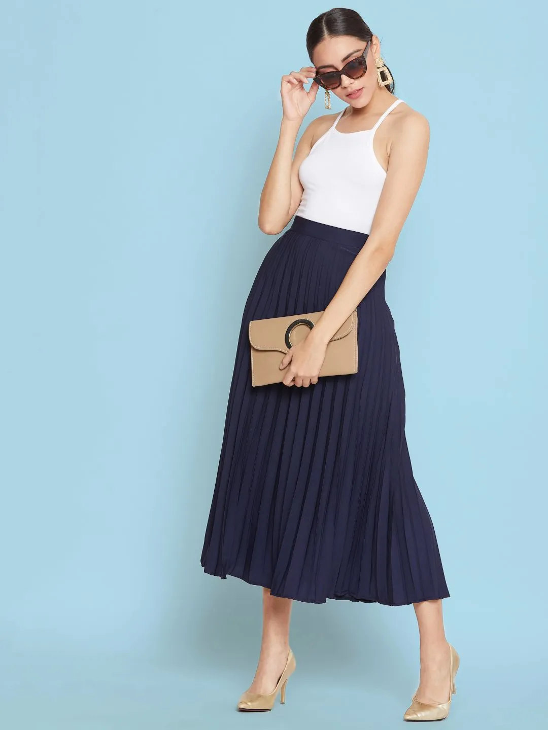 Pleated Midi Skirt