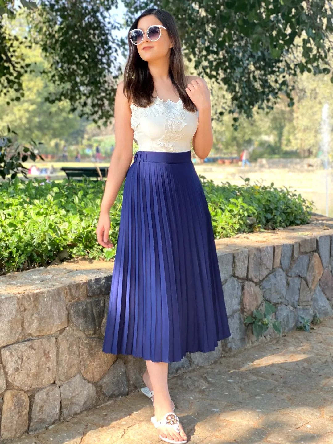 Pleated Midi Skirt