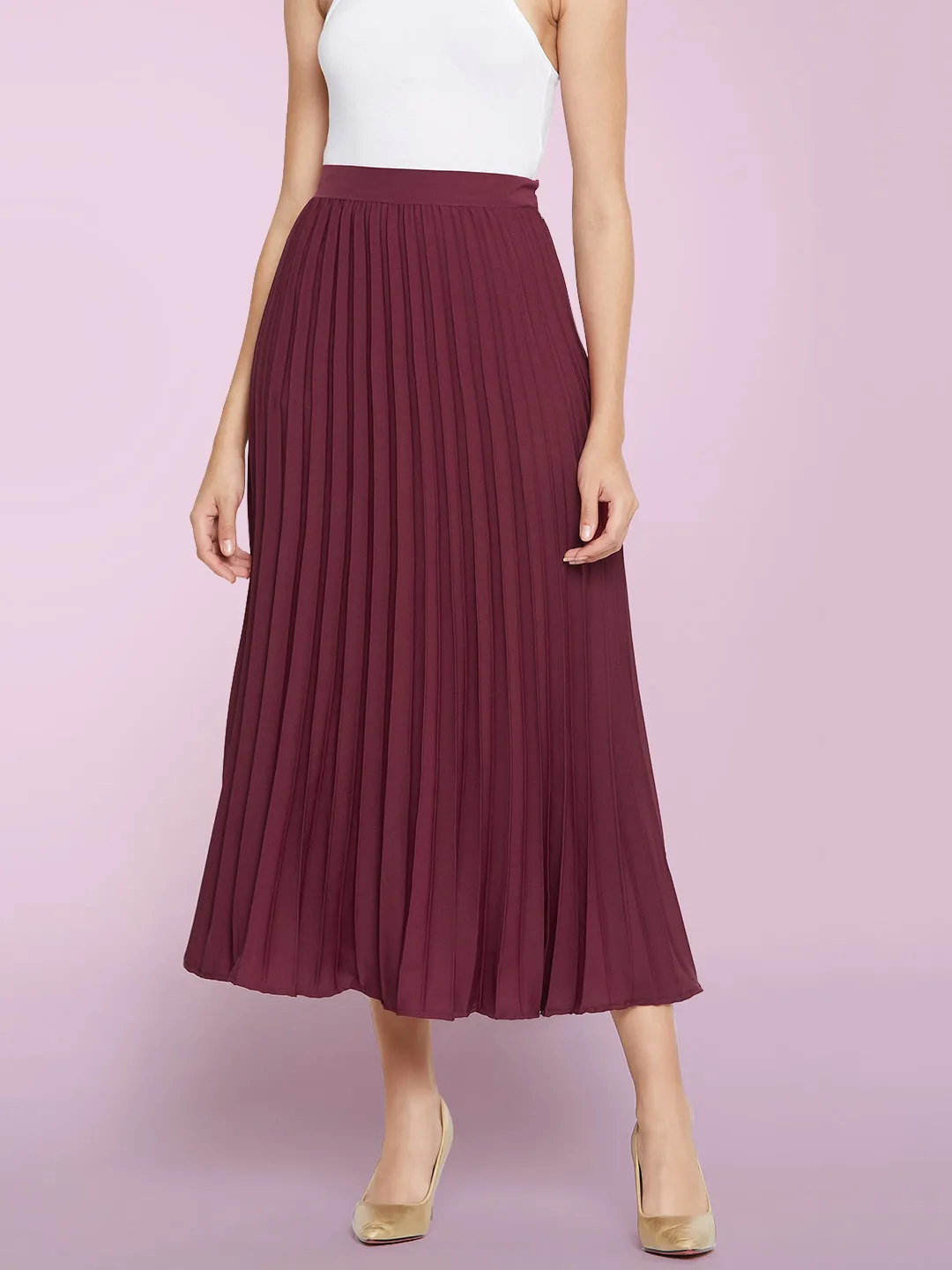 Pleated Midi Skirt