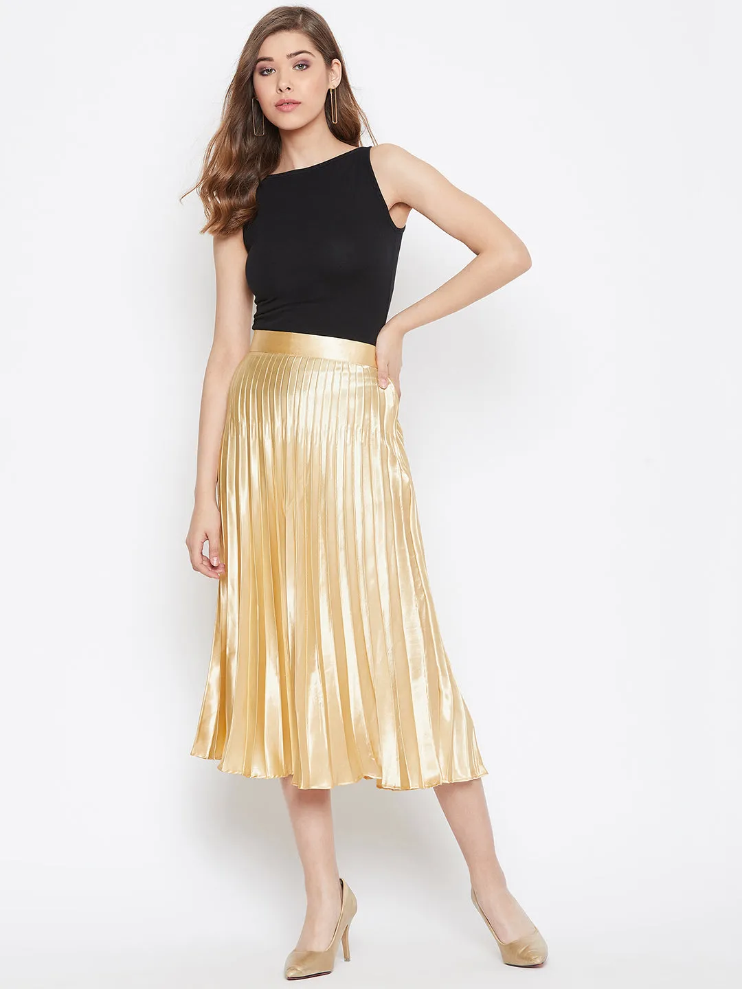 Pleated Midi Skirt