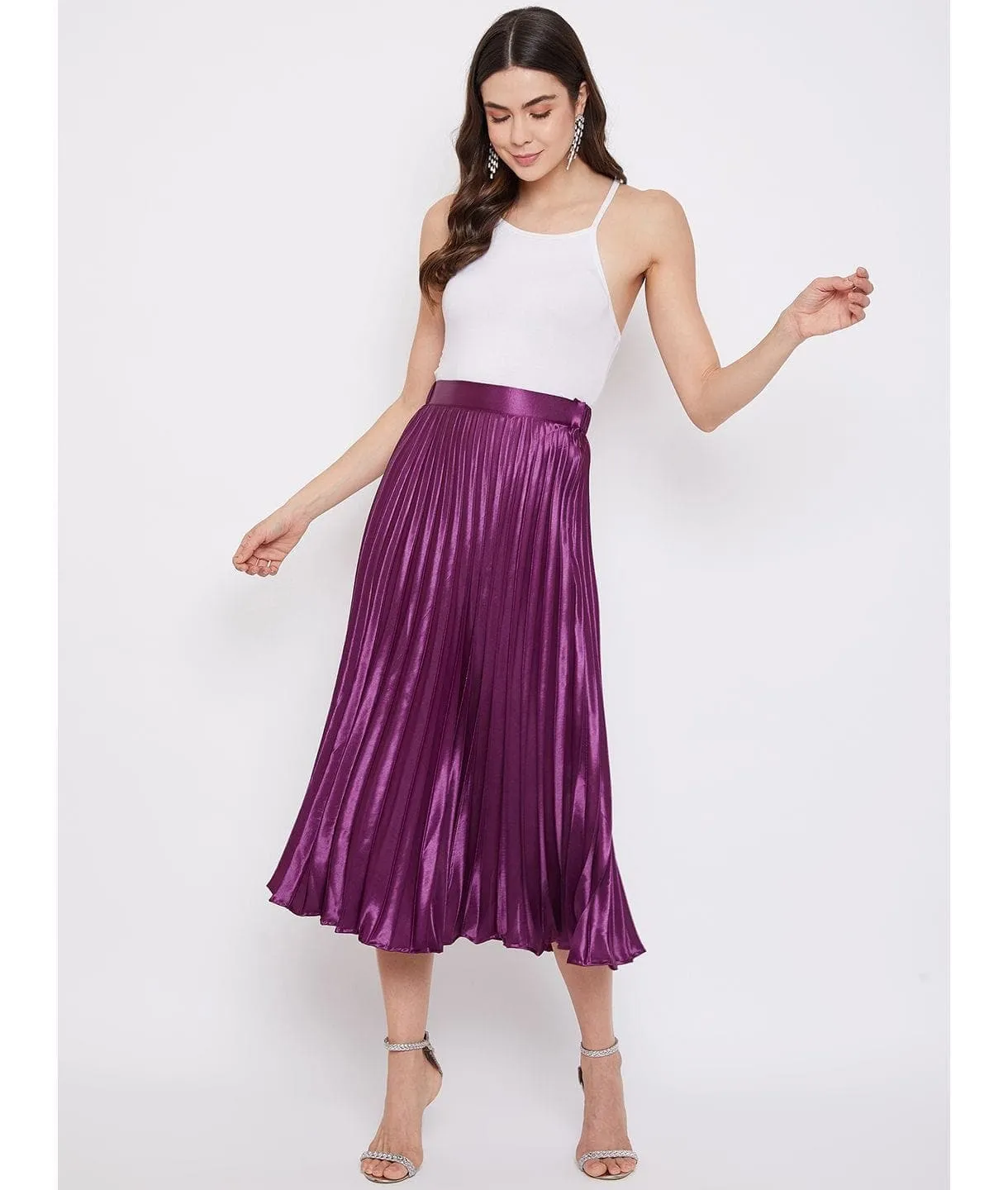 Pleated Midi Skirt