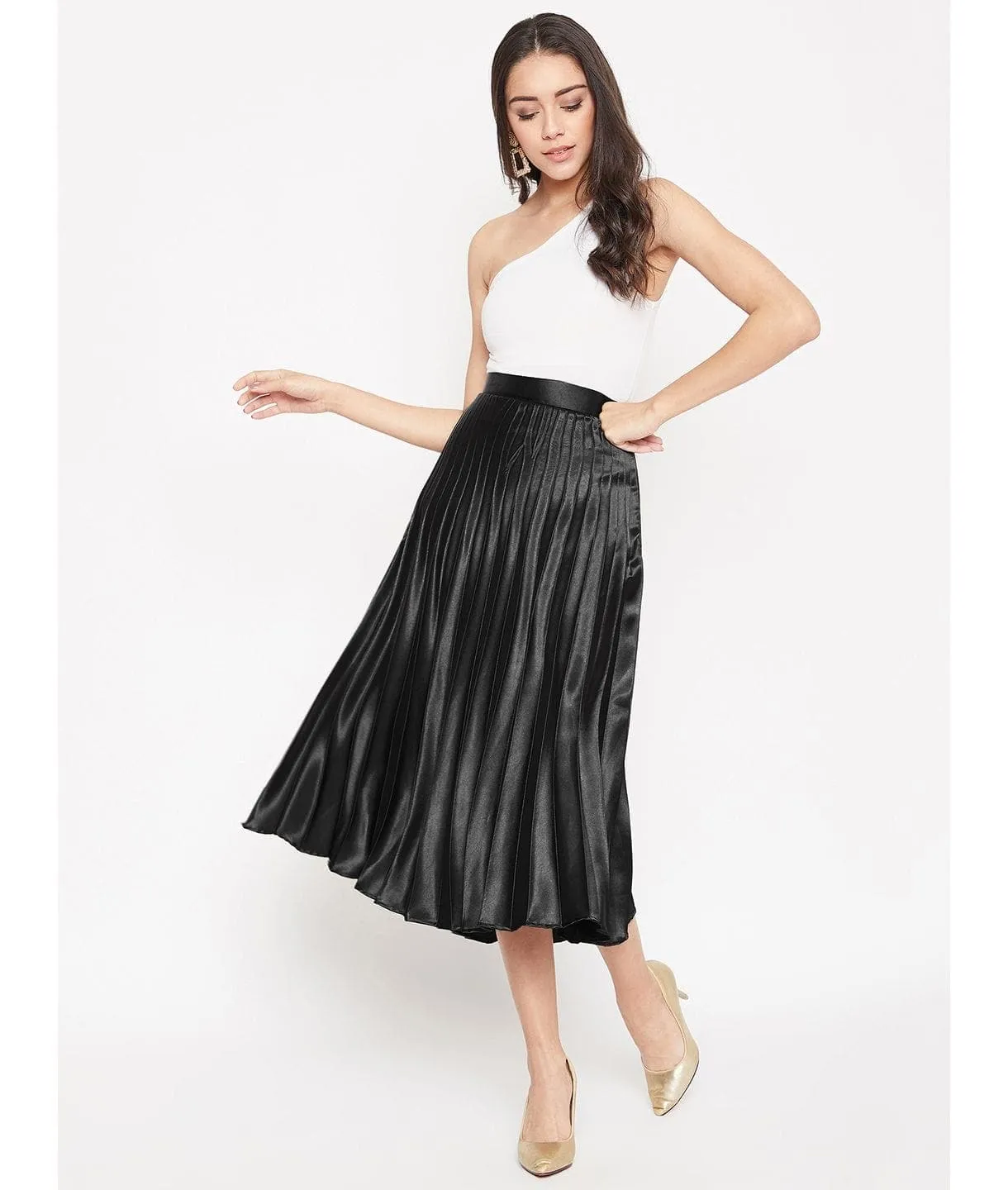 Pleated Midi Skirt