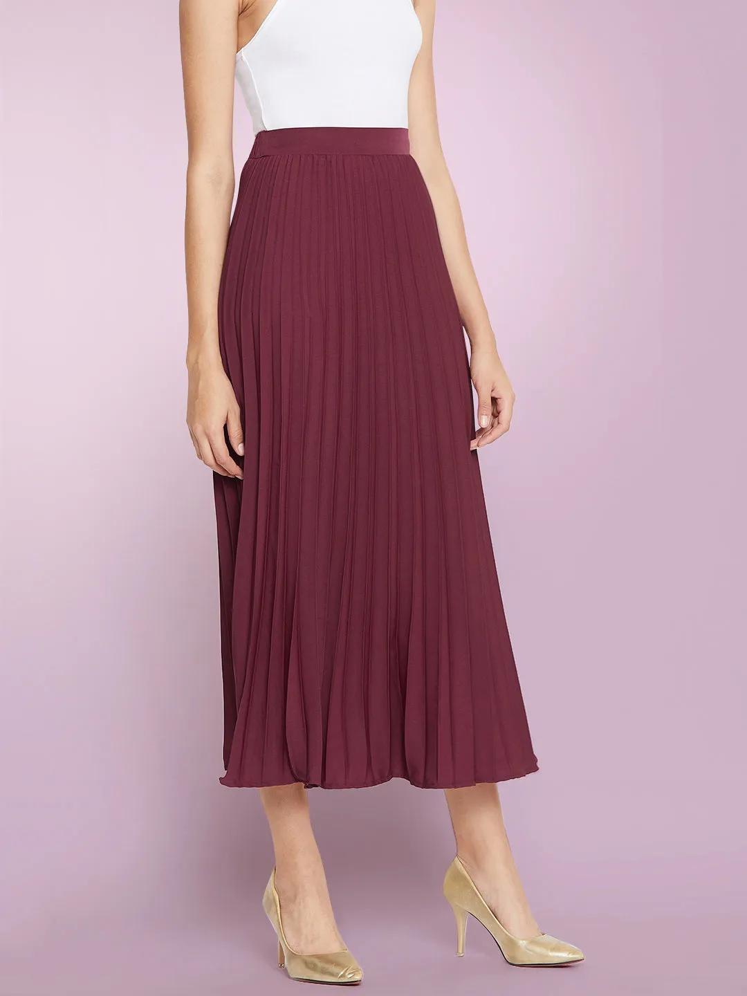 Pleated Midi Skirt