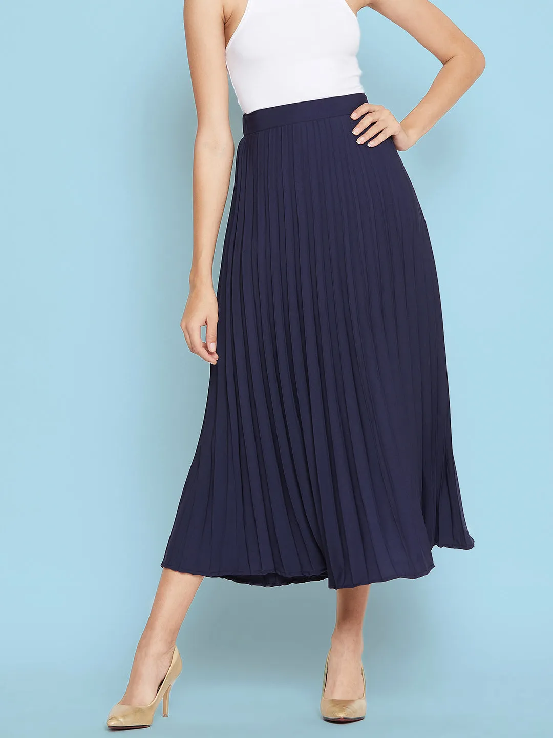 Pleated Midi Skirt