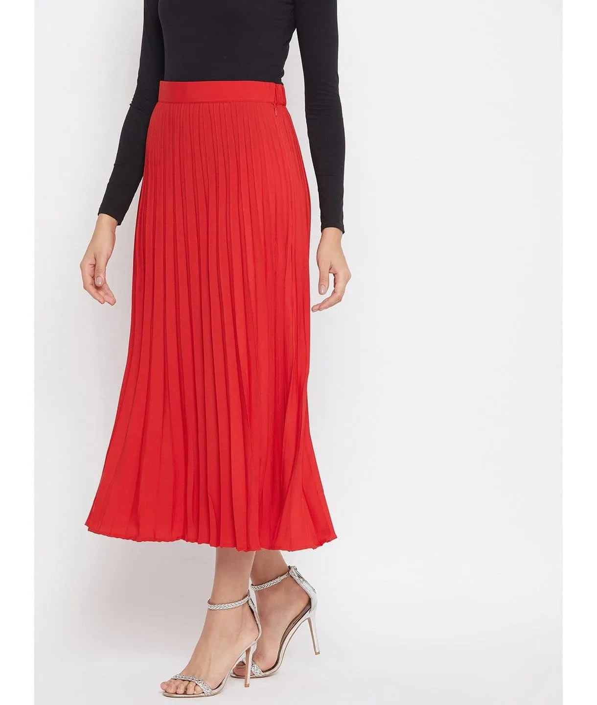 Pleated Midi Skirt