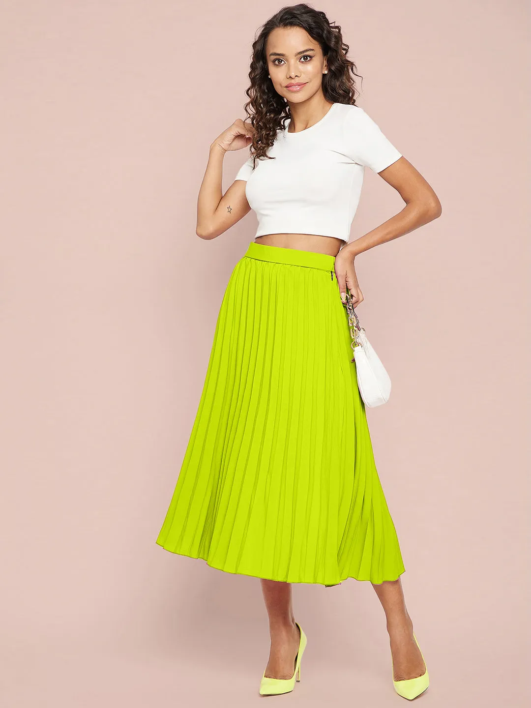 Pleated Midi Skirt