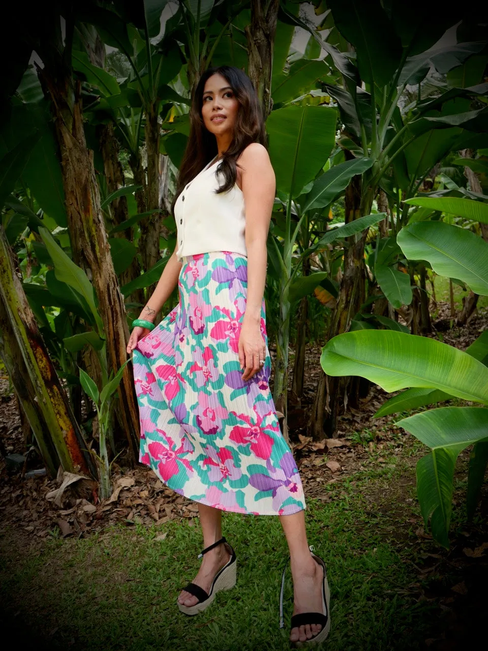 Pleated Skirt - Pink Orchid