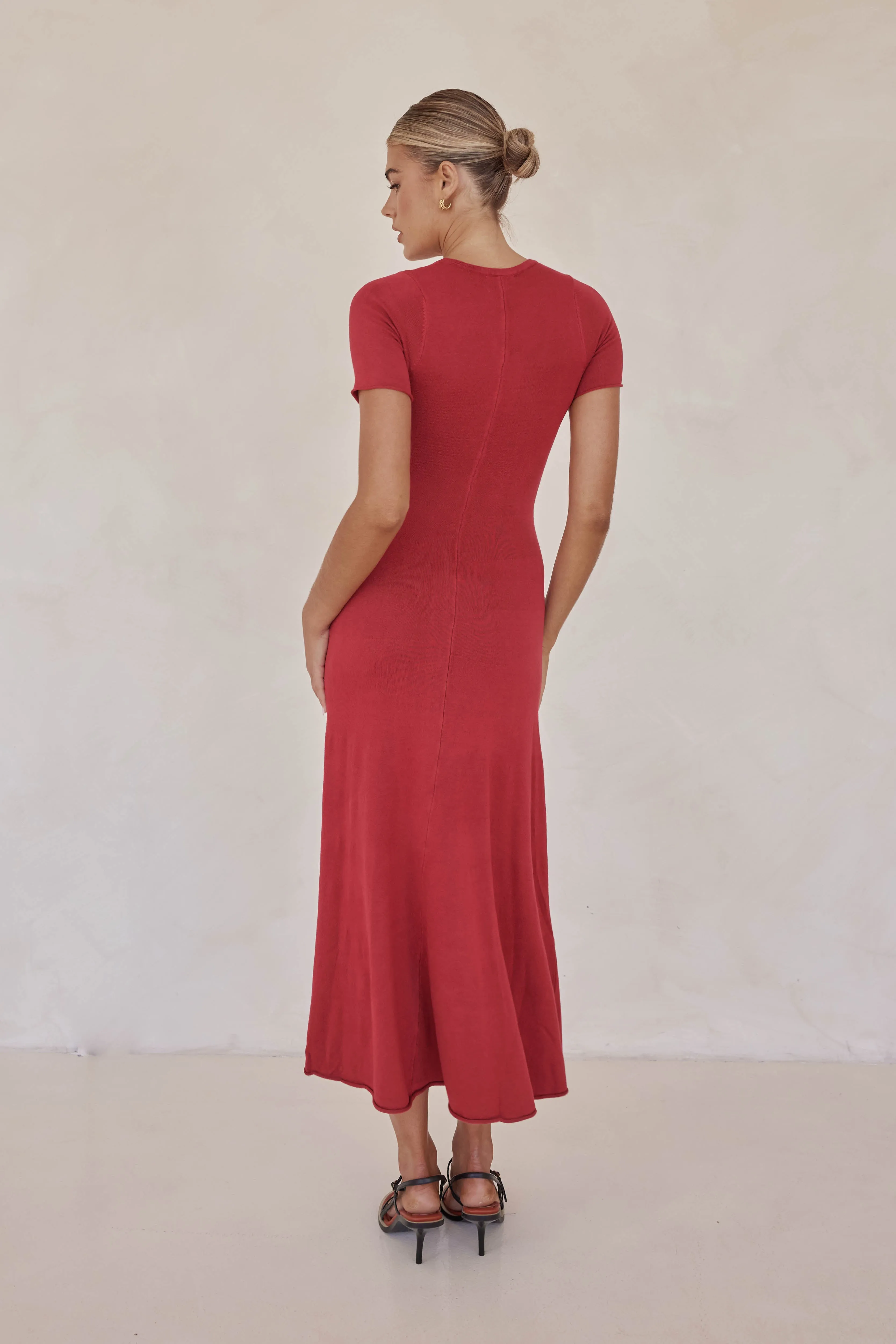 Primrose Knit Maxi Dress (Red)