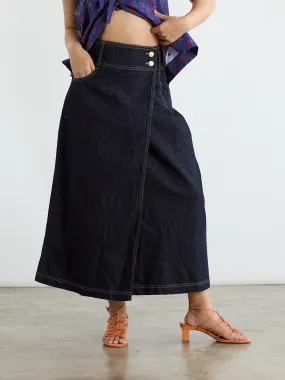 Raye Denim Skirt - Dark Indigo