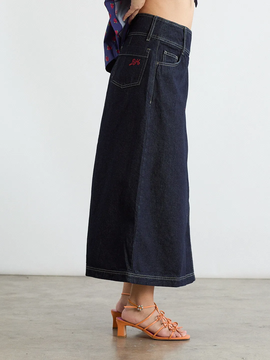 Raye Denim Skirt - Dark Indigo