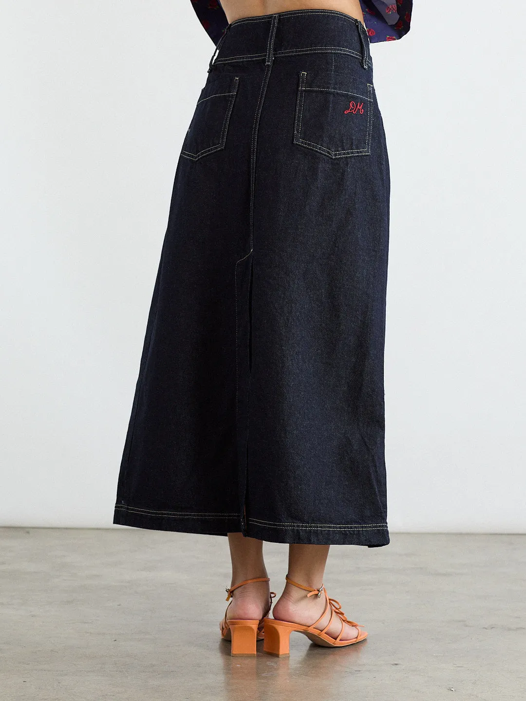 Raye Denim Skirt - Dark Indigo