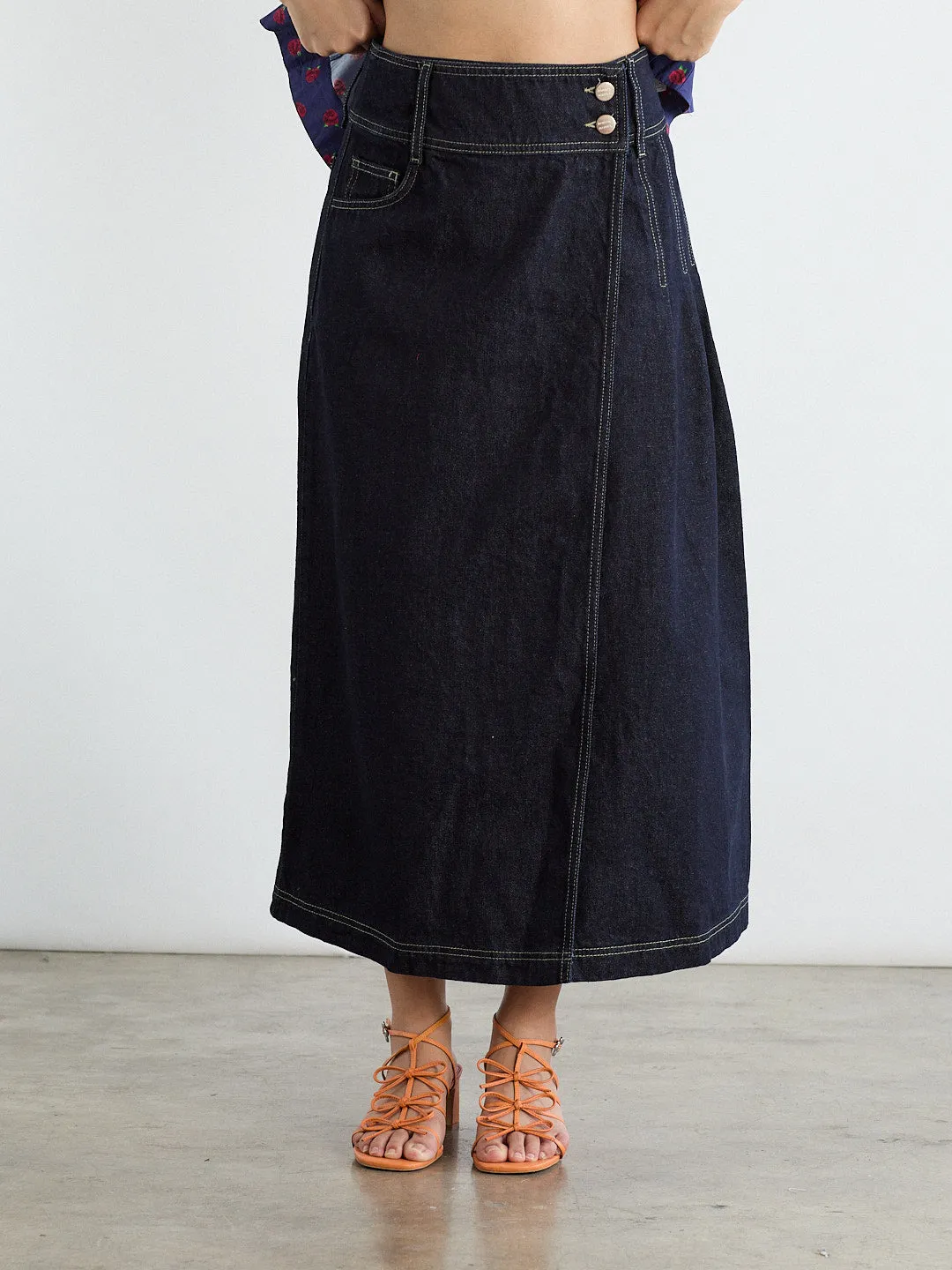 Raye Denim Skirt - Dark Indigo