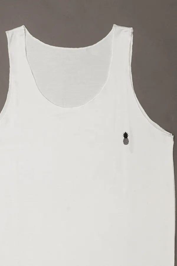 Rendezvous Raw-edge Tank Top - White