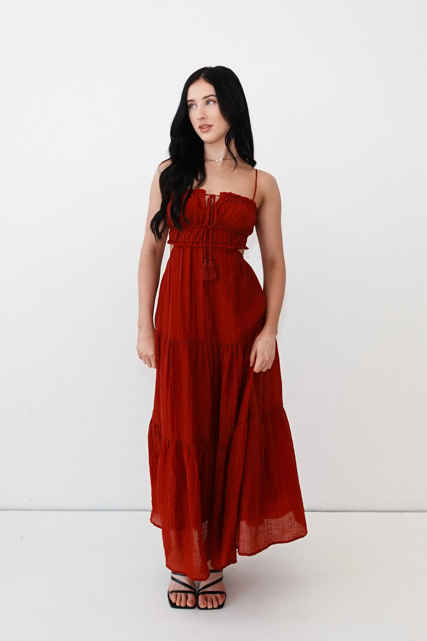 Rochelle Midi Dress - Red