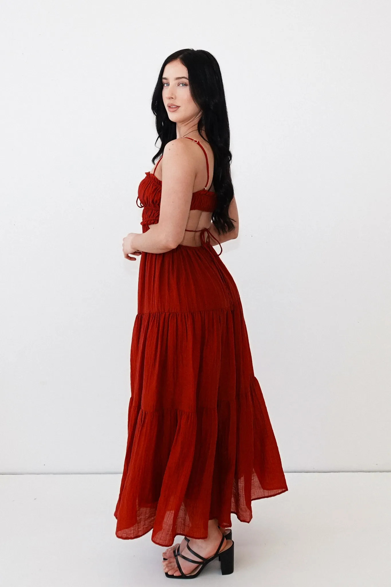 Rochelle Midi Dress - Red