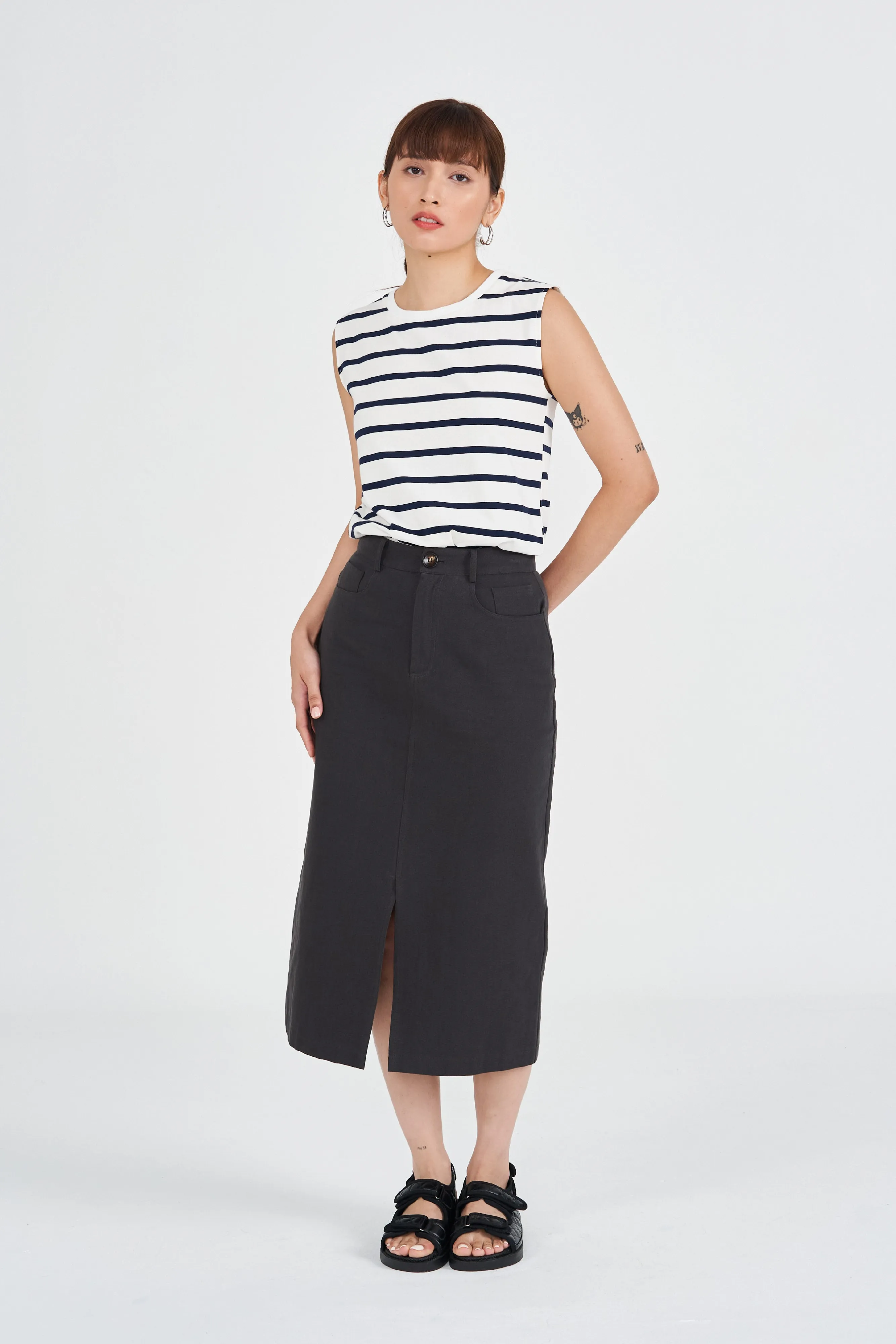 Ronnie Denim Midi Skirt