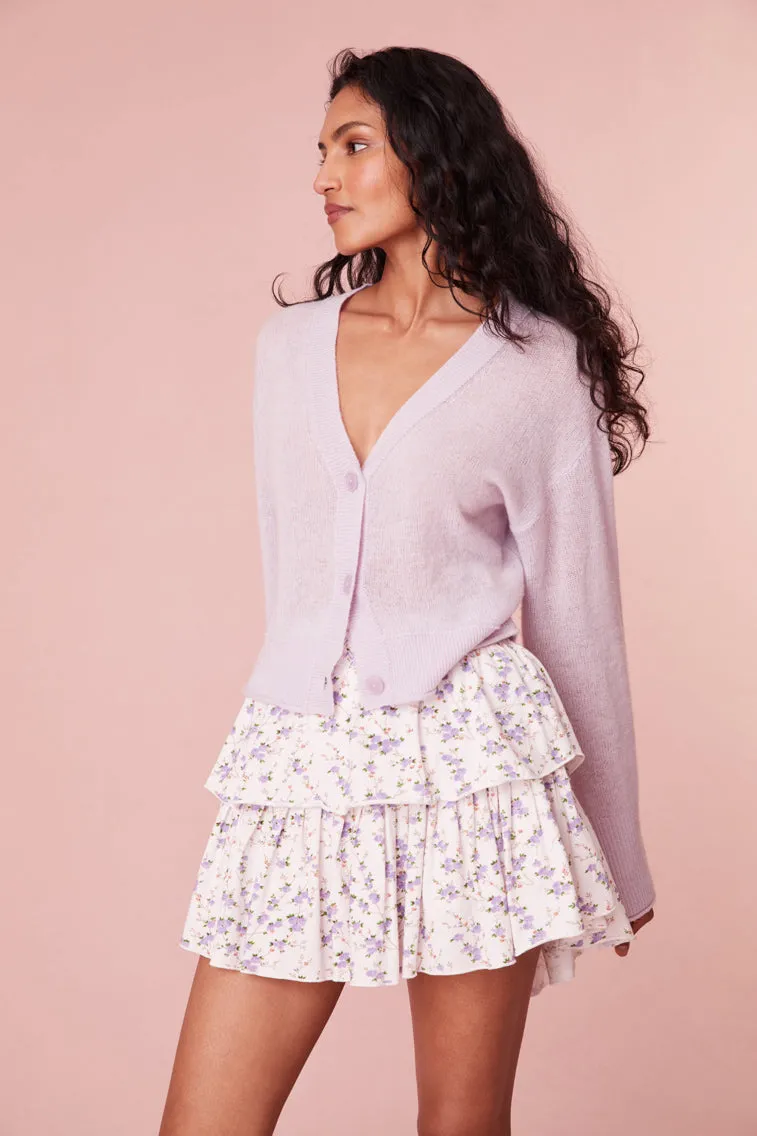 Ruffle Mini Dainty Lilac Skirt