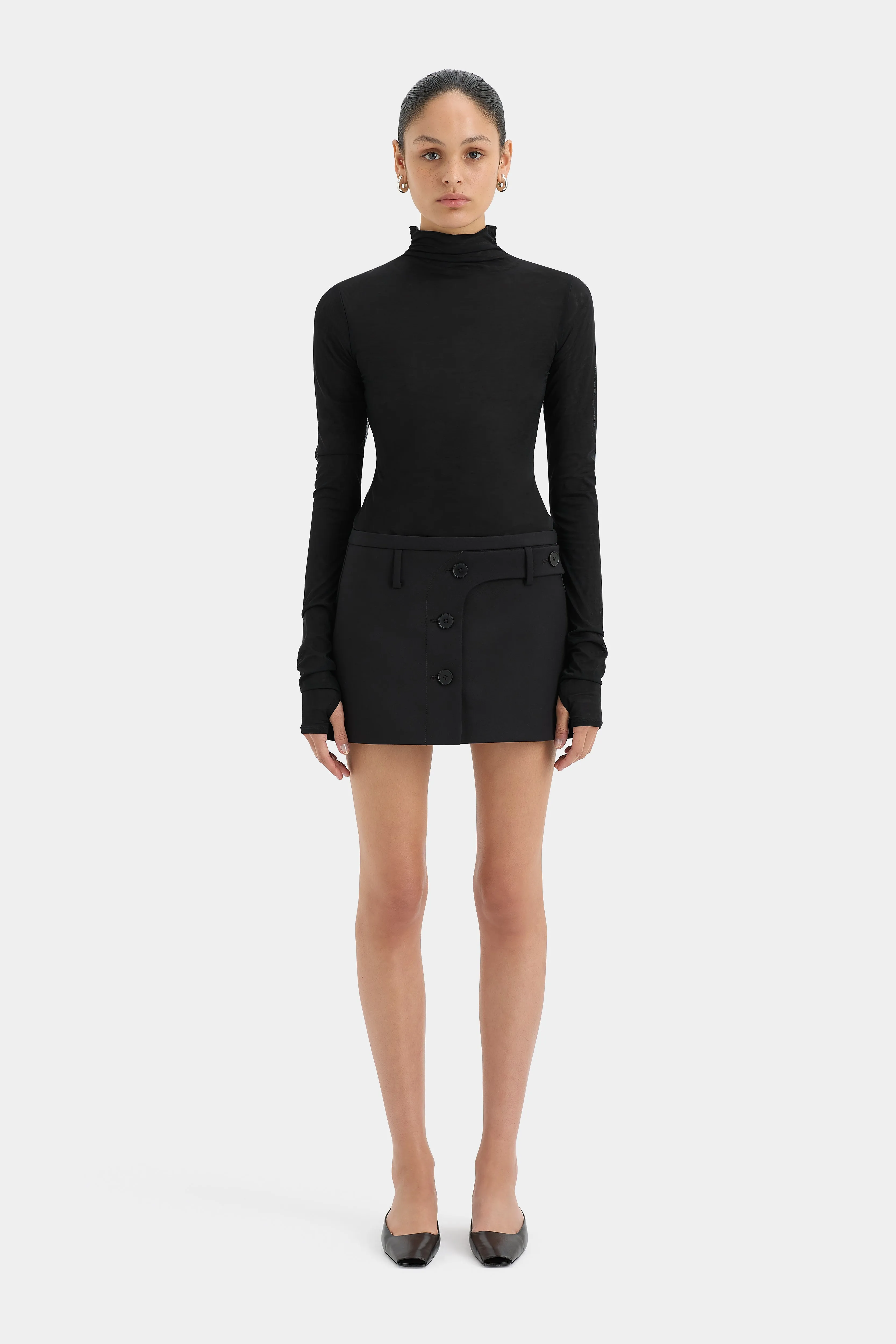 Sandrine Button Mini Skirt