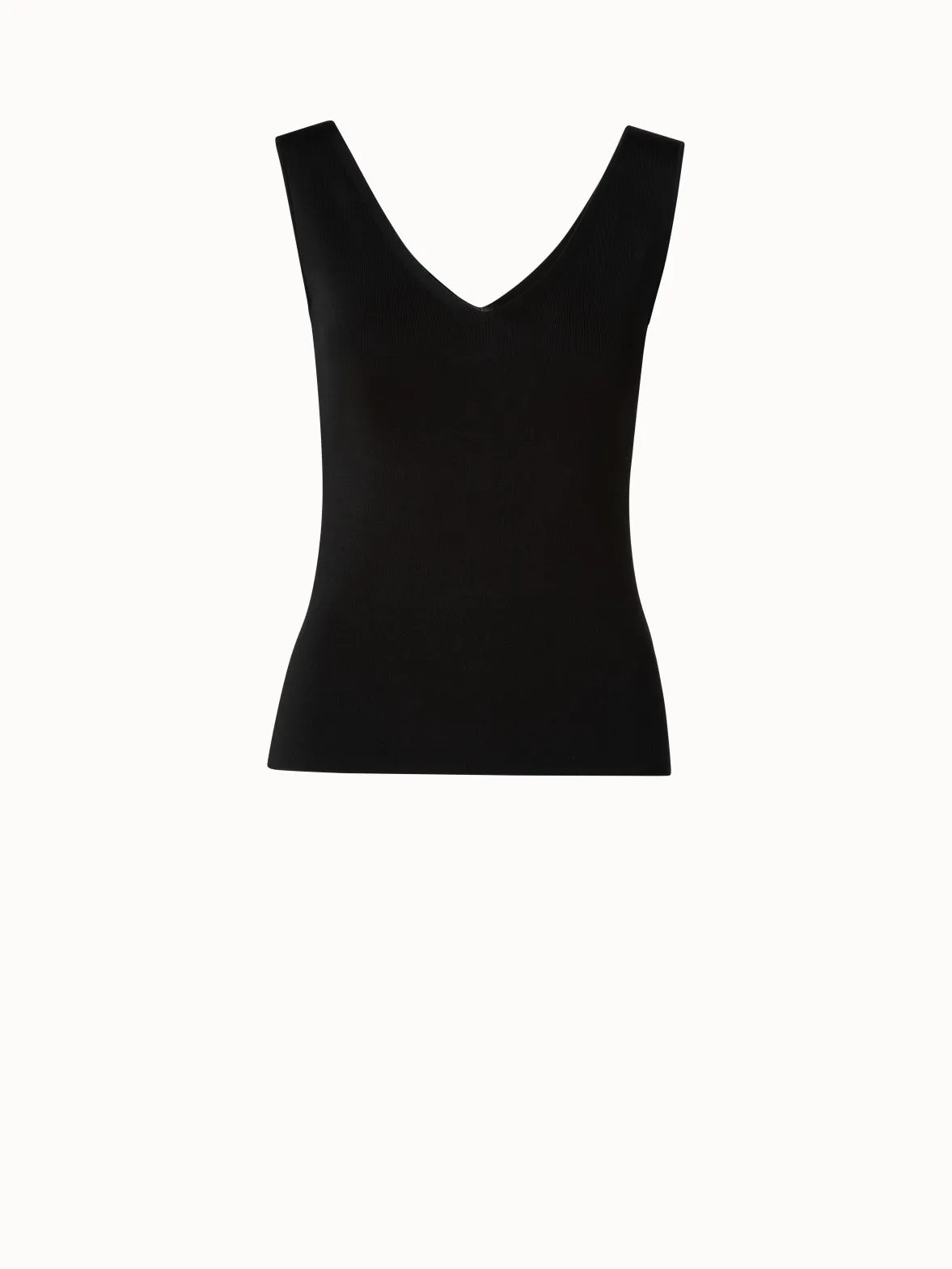 Seiden Stretch Tank Top mit V-Ausschnitt