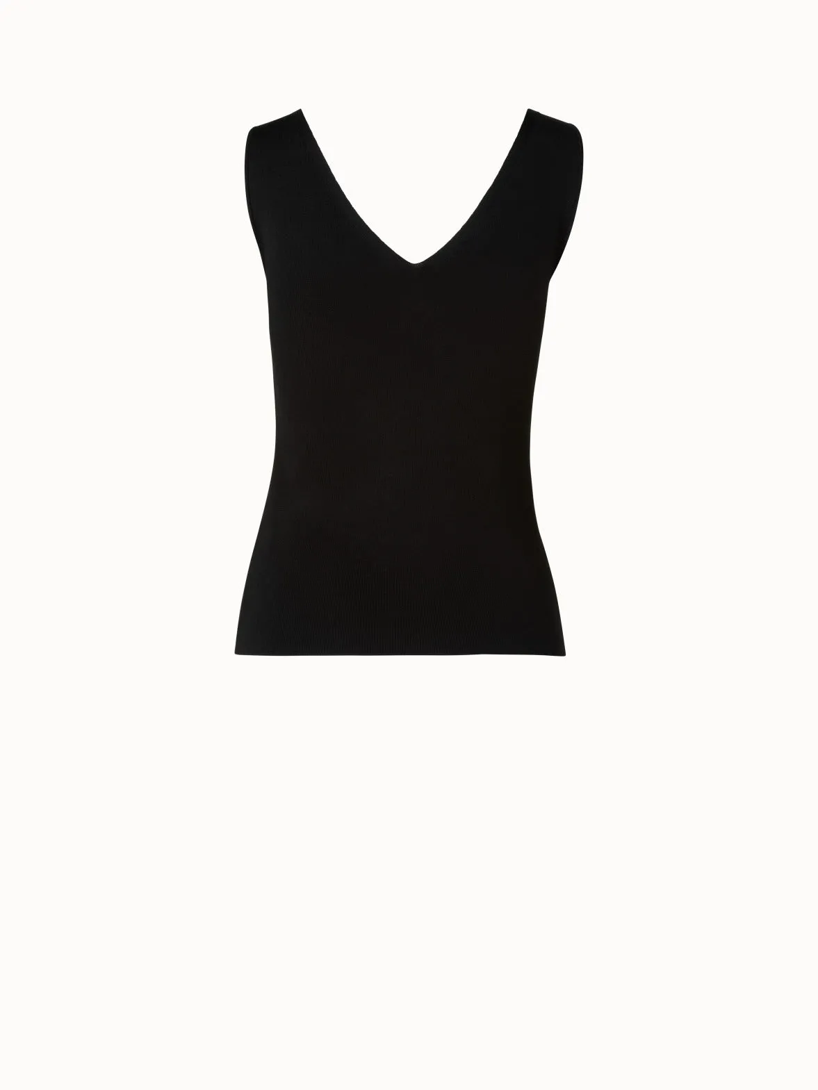 Seiden Stretch Tank Top mit V-Ausschnitt