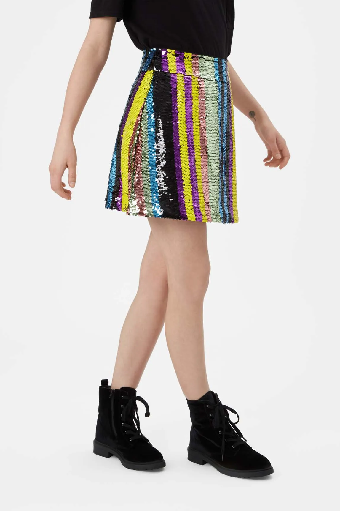 Sequin Mini Skirt in Multicoloured