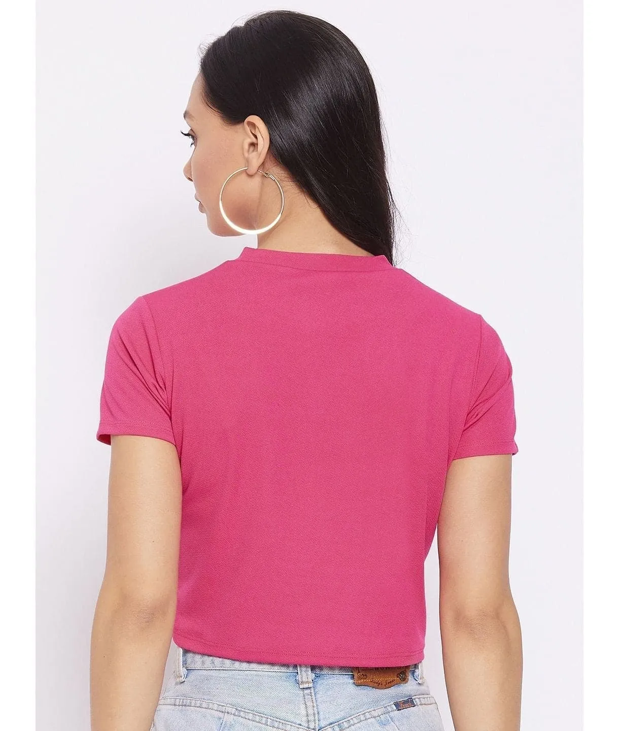 Solid Cotton Stretchable Crop Top