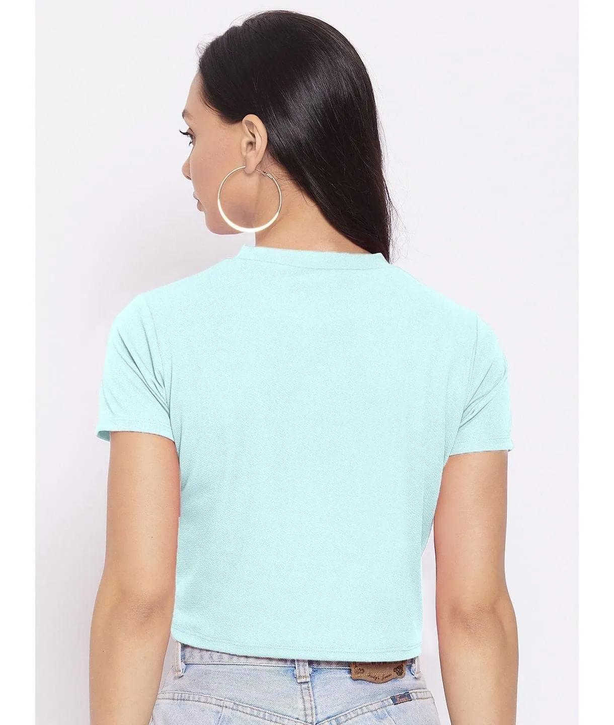 Solid Cotton Stretchable Crop Top