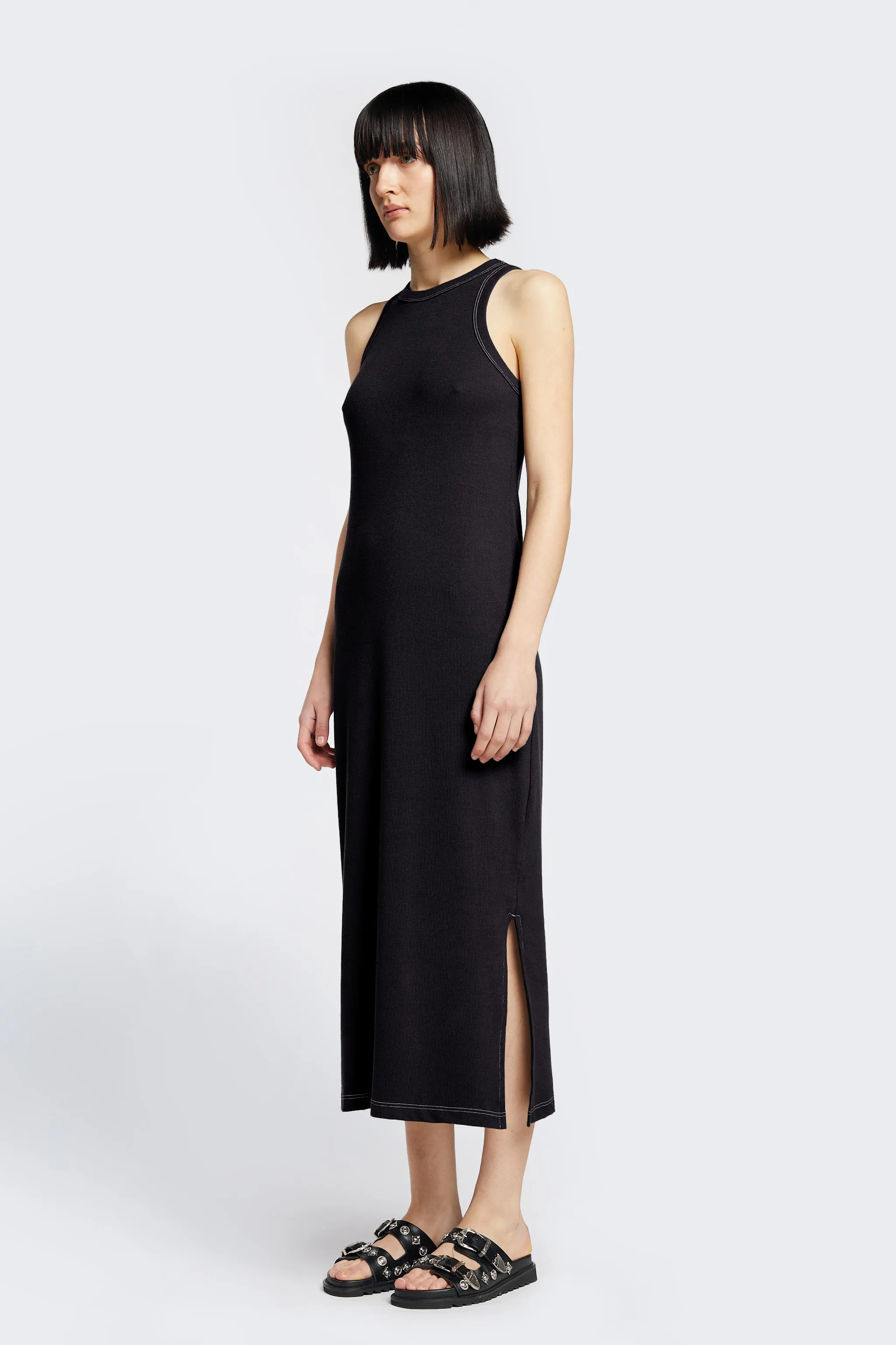 Spire Rib Dress Black