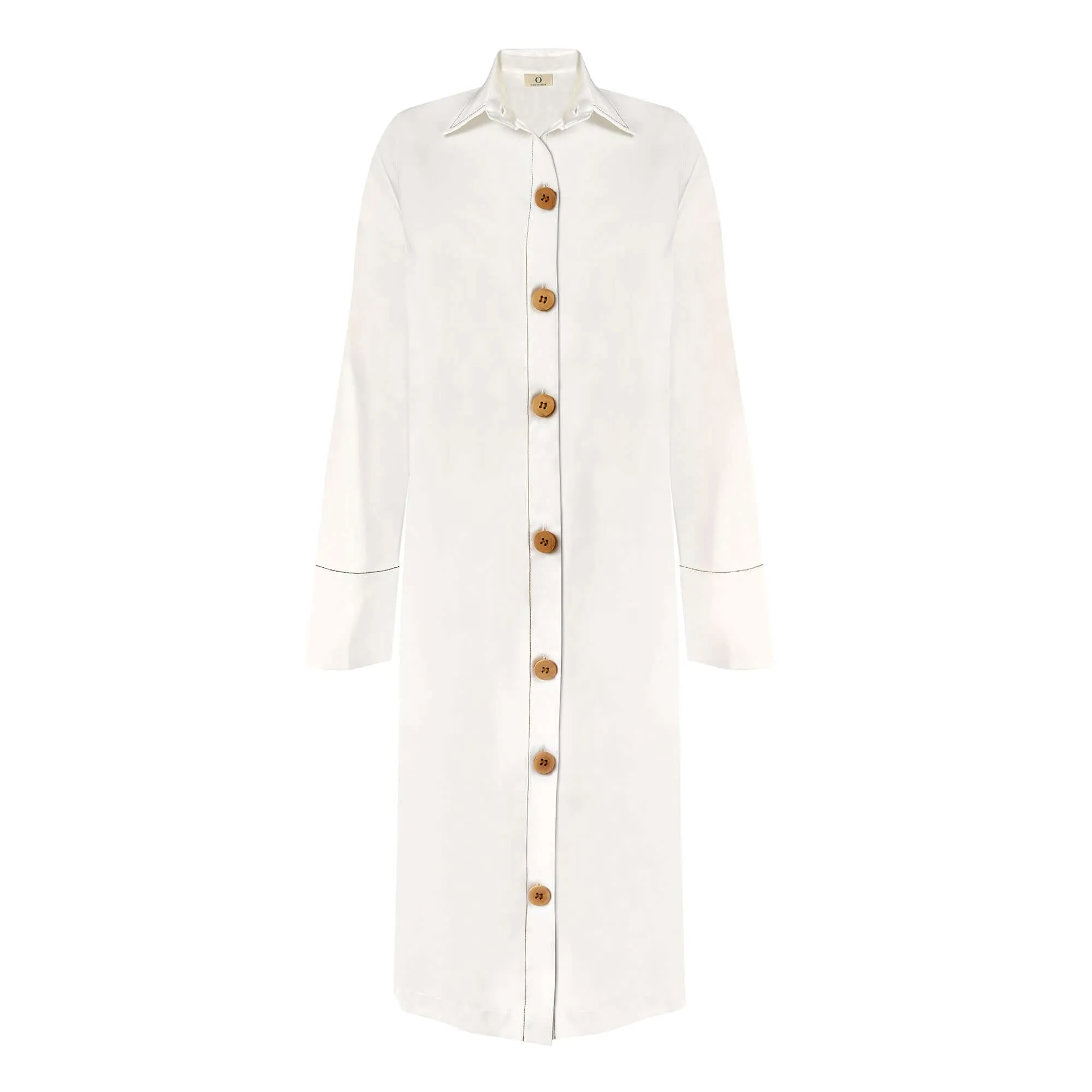 Structured Shirt Dress in White