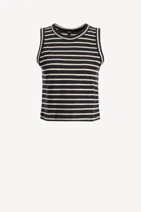 Tank Top Boxy in Black/Ivory