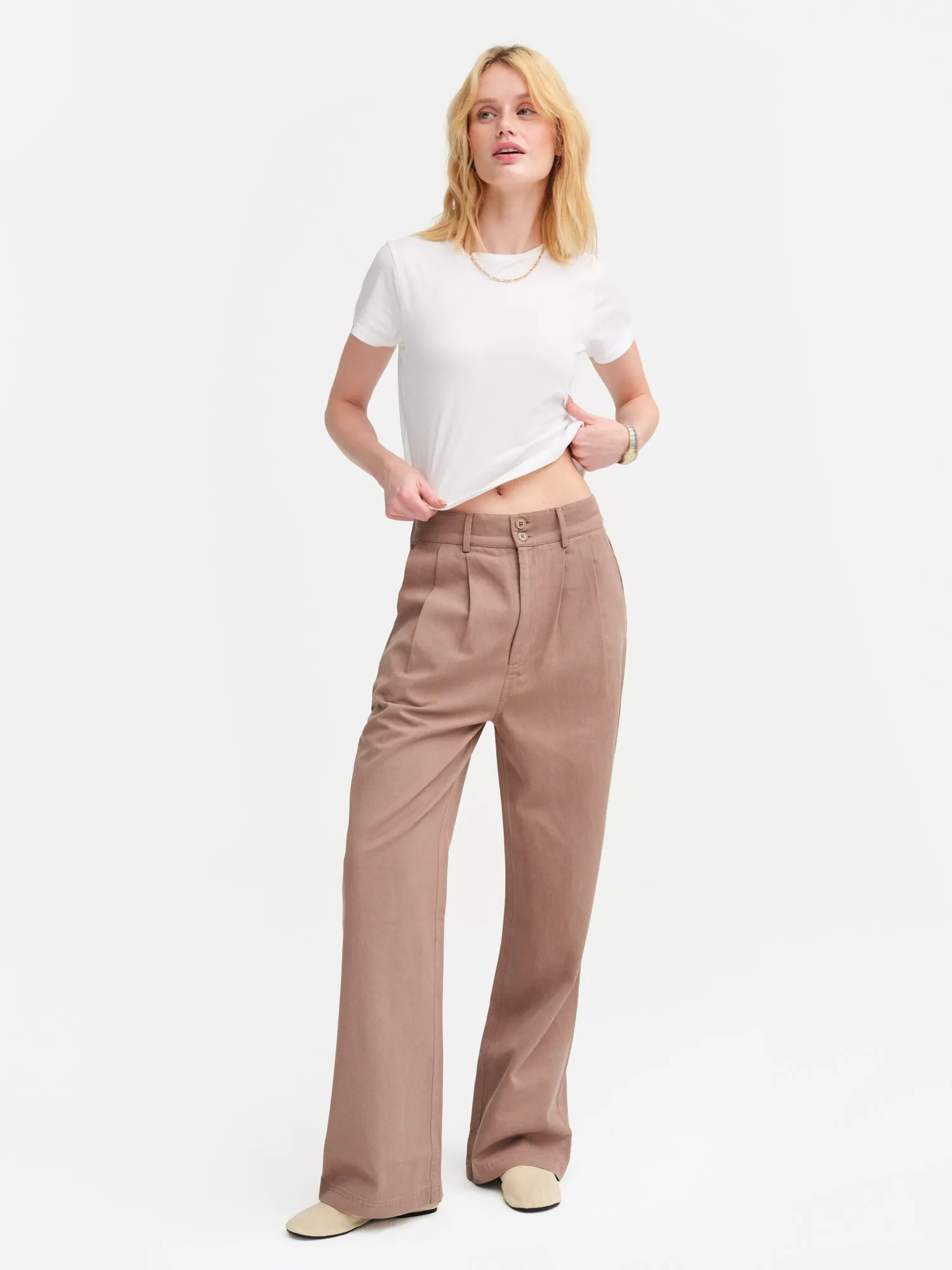 Tencel Twill Pleated Pant