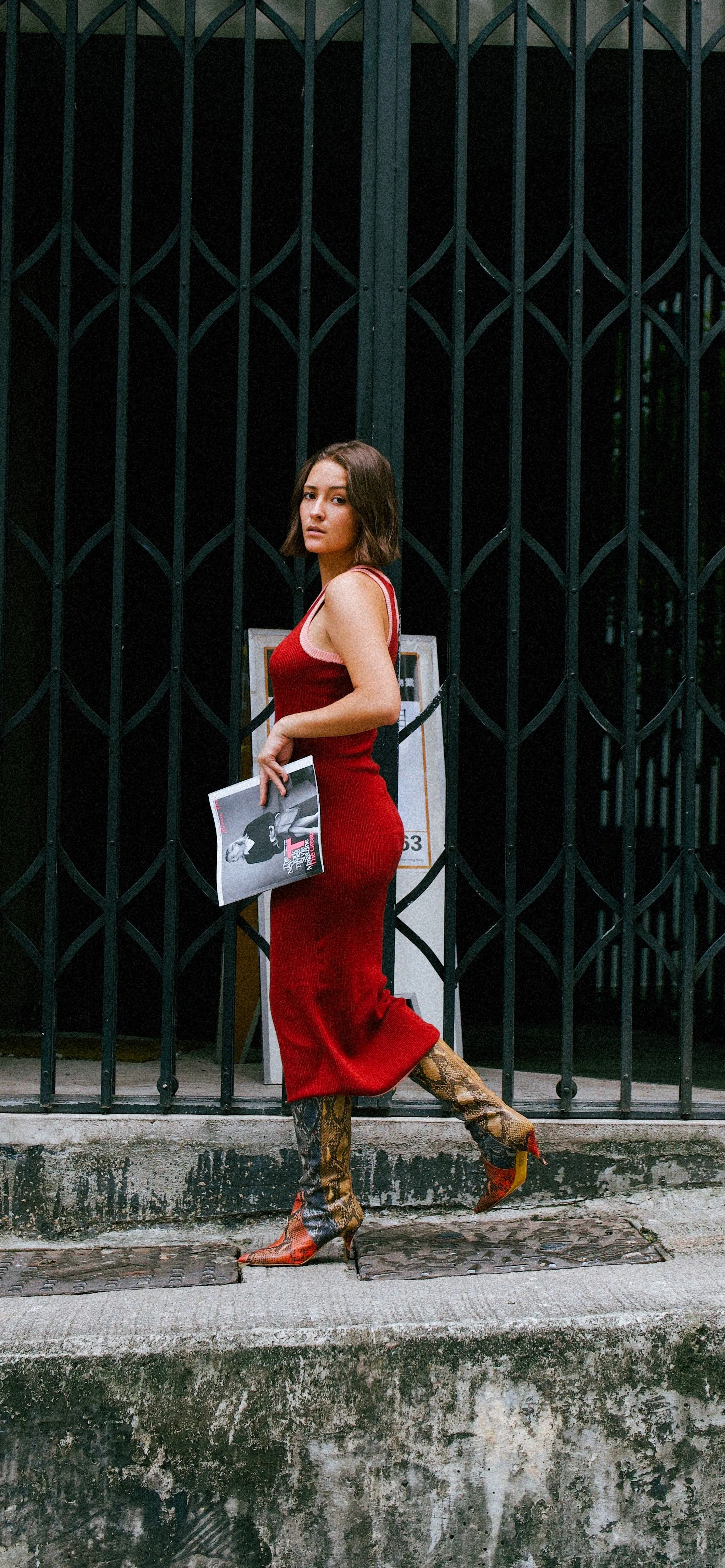 The Aria Knit Tank Dress - Red and Pink