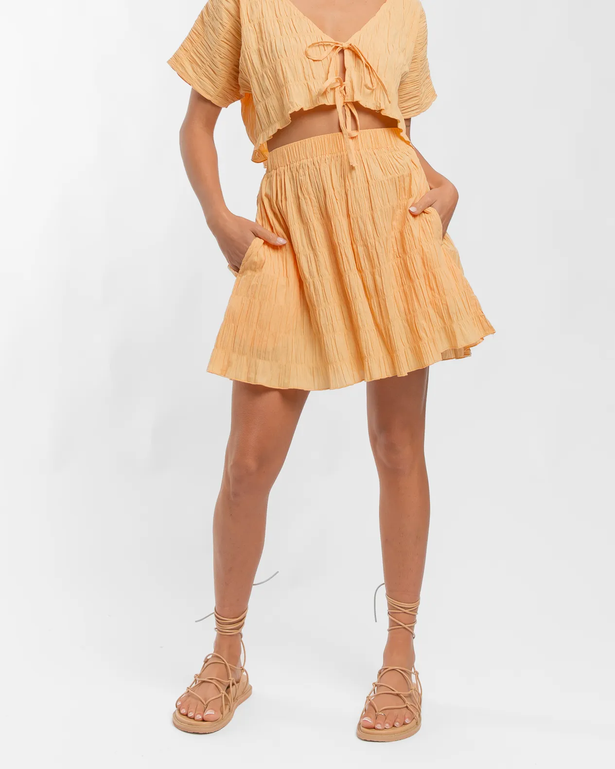 WAREHOUSE SALE | Ravello Mini Skirt | Orange