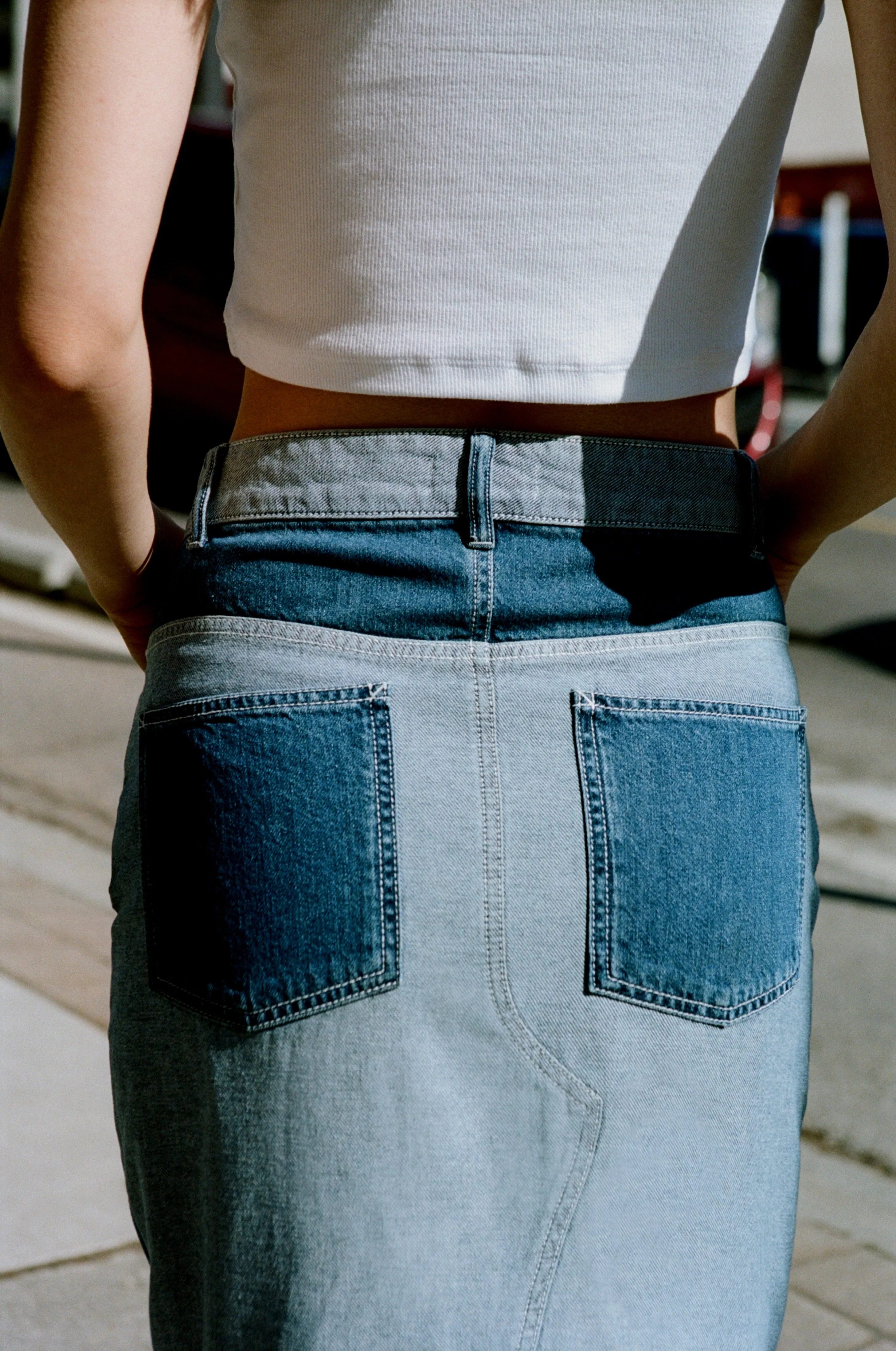 Stylish Womens Lily Denim Skirt in Medium Wash