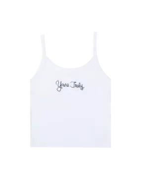 yours truly 10th anniversary cropped tank top