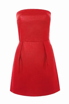 'Yves Uro' Mini Dress - Tomato Red